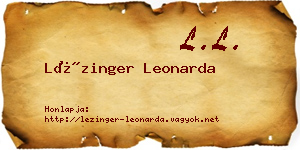 Lézinger Leonarda névjegykártya